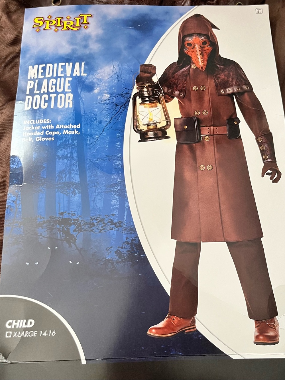 Kids Medieval Plague Doctor Costume Spirit Halloween Child XL 14-16